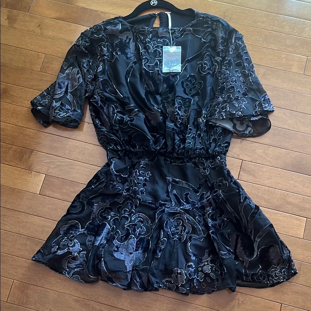 Free People Manuka Burnout Velvet Mini Dress